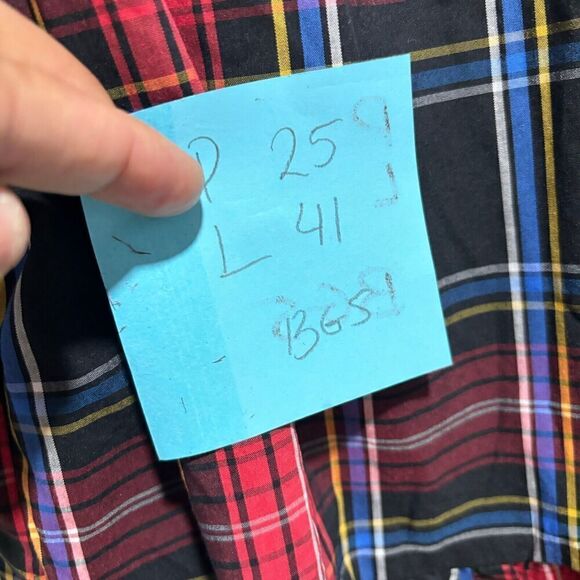 Draper James RSVP Tiered Midi Dress XL Red Black Plaid Smocked Bow Back Stretch - Picture 12 of 12